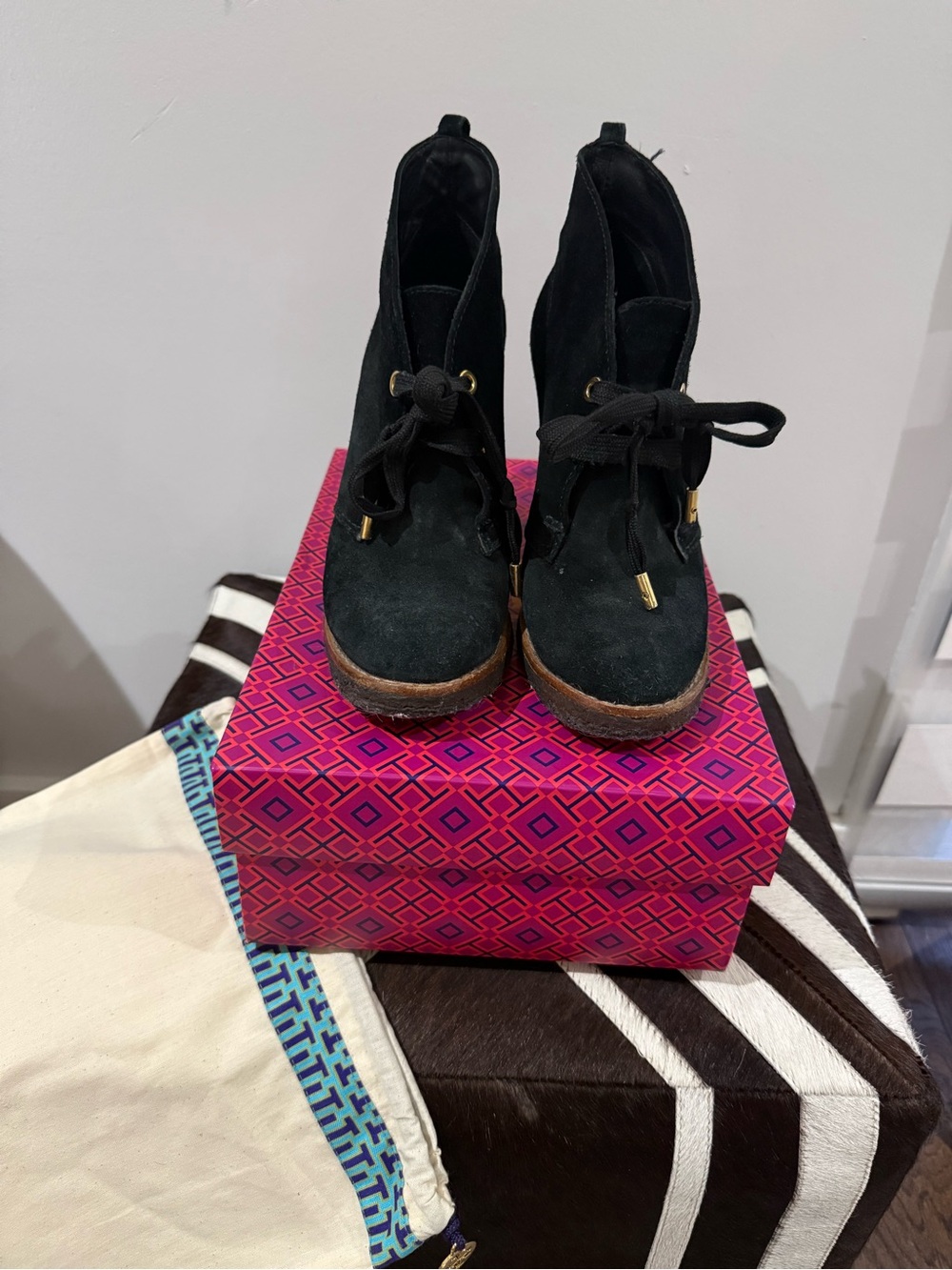 Tory Burch Black Suede Lace-Up Women's Ankle Boots - Don’t have the original box